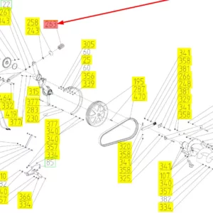 Oryginalna sprężyna napędu ślimaka o numerze katalogowym 100060580, stosowana w kombajnach zbożowych marki Rostselmash schemat.