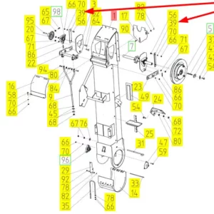 Oryginalna płytka mocująca o numerze katalogowym 100063345, stosowana w kombajnach zbożowych marki Rostselmash schemat.