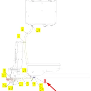 Oryginalny przewód hydrauliczny o numerze katalogowym 100065003, stosowany w kombajanch zbożowych marki Rostselmash- schemat.