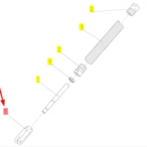 Oryginalny widelec napinacza o numerze katalogowym 100065434, stosowany w kombajnach zbożowych marki Rostselmash. schemat