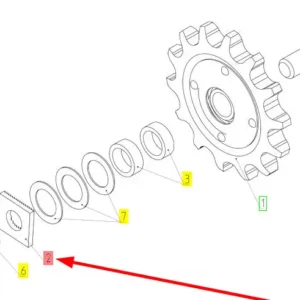 Oryginalna podkładka dystansowa o numerze katalogowym 100068794, stosowana w kombajnach zbożowych marki Rostselmash.