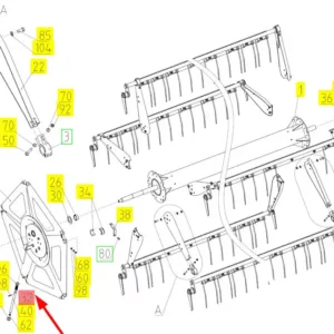 Oryginalna sprężyna napędu motowideł o numerze katalogowym 100069774, stosowana w hederach i kombajnach zbożowych marki Rostselmash- schemat.