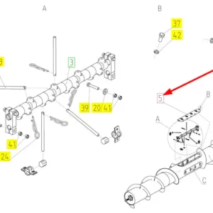 Oryginalna pokrywa ślimaka hederu o numerze katalogowym 100080893, stosowana w hederach zbożowych marki Rostselmash schemat