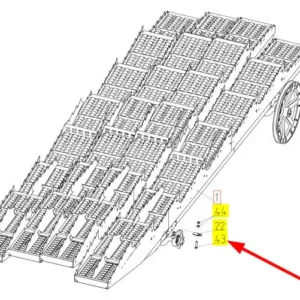 Oryginalna śruba wielkości M12 o numerze katalogowym 100094232, stosowana w kombajnach zbożowych marki Rostselmash schemat.