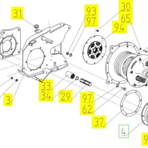 Oryginalna śruba M10- 6g x 45 o numerze katalogowym 100094604, stosowane w kombajnach zbożowych marki Rostselmash- schemat.