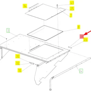 Oryginalna śruba z łbem 6-kątnym M8 x 45 o numerze katalogowym 100094844, stosowana w kombajnach zbożowych marki Rostselmash- schemat.