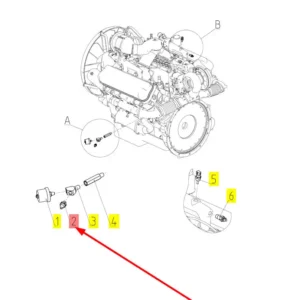 Oryginalny czujnik ciśnienia awaryjnego o numerze katalogowym 100095813, stosowany w kombajnach zbożowych marki Rostselmash schemat.