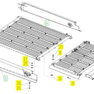 Oryginalny kołek o wymiarze 3,2 x 32.019 i numerze katalogowym 100097787, stosowany w kombajnach zbożowych marki Rostselmash- schemat.