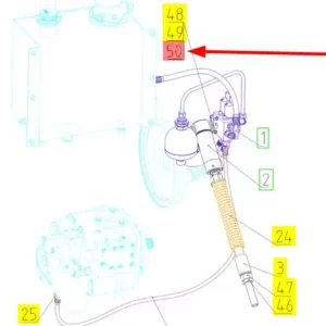 Oryginalna zawleczka prosta 5 x 36 o numerze katalogowym 100097826, stosowana w kombajnach zbożowych marki Rostselmash.- schemat.