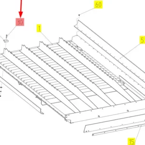 Oryginalna śruba sześciokątna M6 x 35 o numerze katalogowym 100099581, stosowana w kombajnach zbożowych marki Rostselmash- schemat.