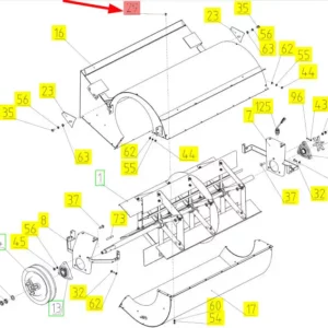 Oryginalna śruba sześciokątna M6 x 14 o numerze katalogowym 100099864, stosowana w kombajnach zbożowych marki Rostselmash- schemat.