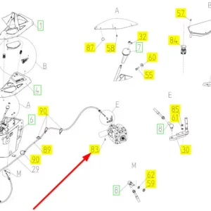 Oryginalna śruba o wymiarach M6 x 30, klasie twardości 8.8 i numerze katalogowym 100101513, stosowana w kombajnach zbożowych marki Rostselmash schemat.