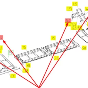 Oryginalna zawleczka zabezpieczająca sworznia o numerze katalogowym 100101910, stosowana w hederach i kombajnach zbożowych marki Rostselmash. Schemat
