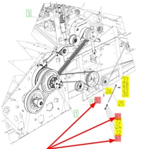 Oryginalna zawleczka 6,3 x 40 o numerze katalogowym 100102699, stosowana w kombajnach zbożowych marki Rostselmash schemat.