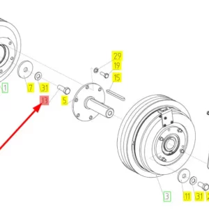 Oryginalna śruba o numerze katalogowym 100102722, stosowana w kombajnach zbożowych marki Rostselmash schemat