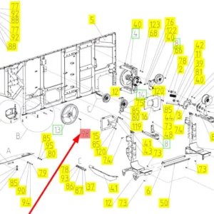 Oryginalny klin o wymiarach 8 x 7 x 80 i numerze katalogowym 100109196, stosowany w kombajnach zbożowych marki Rostselmash- schemat.