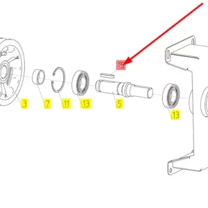 Oryginalny wpust pryzmatyczny 12 x 8 x 50 o numerze katalogowym 100109199, stosowany w kombajnach zbożowych marki Rostselmash schemat.