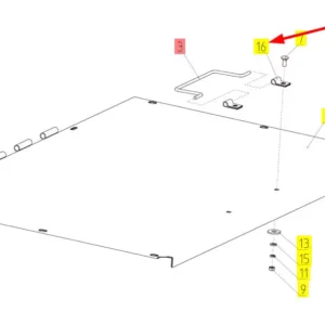 Oryginalna obejma przewodu o numerze katalogowym 100114665, stosowana w kombajnach zbożowych marki Rostselmash schemat.