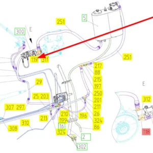 Oryginalny pierścień oring z wymiarami 40mm x 3,6mm o numerze katalogowym 100115283, stosowany w kombajnach zbożowych marki Rostselmash schemat.