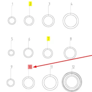 Oryginalny pierścień uszczelniający oring o wymiarze 32 x 4,6 mm i numerze katalogowym 100117145, stosowany w hederach i kombajnach  zbożowych marki Rostselmash. Schemat