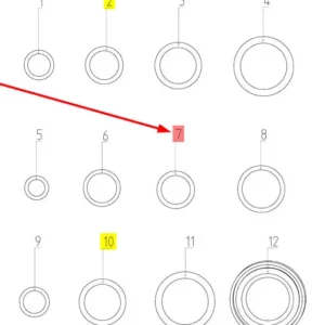 Oryginalny pierścień uszczelniający oring o wymiarze 25 x 3,6 mm i numerze katalogowym 100117152, stosowany w hederach zbożowych marki Rostselmash. Schemat