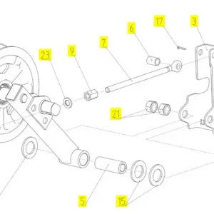 Oryginalna śruba sześciokątna M16 x 120 o numerze katalogowym 100121471, stosowana w kombajnach zbożowych marki Rostselmash- schemat.