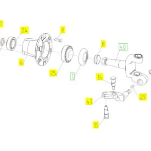 Oryginalna nakrętka koronowa piasty o numerze kataloogowym 100126653, stosowana w kombajnach zbożowych marki Rostselmash schemat