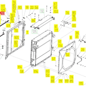 Oryginalny zatrzask o numerz katalogowym 100128122, stosowany w kombajnach zbożowych marki Rostselmash schemat.