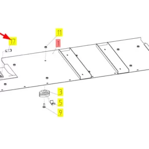 Oryginalny sworzeń o numerze katalogowym 100130488, stosowany w kombajnach zbożowych marki Rostselmash schemat.