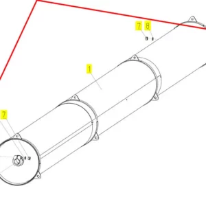 Oryginalna śruba o wymiarach M12 x 1,25 i numerze katalogowym 100132045, stosowana w hederach zbożowych marki Rostselmash. Schemat