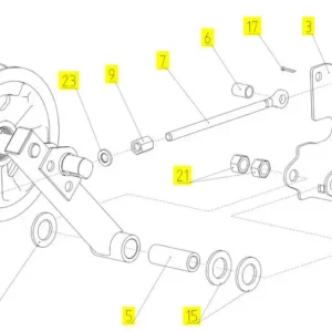 Oryginalny sworzeń o wymiarze 12 x 55 i numerze katalogowym 100133070, stosowany w kombajnach zbożowych marki Rostselmash- schemat.