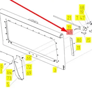 Oryginalny sworzeń o numerze katalogowym 100134154, stosowany w kombajnach zbożowych marki Rostselmash schemat.