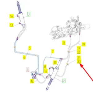 Oryginalna obejma przewodu o numerze katalogowym 100134239, stosowana w kombajnach zbożowych marki Rostselmash schemat.