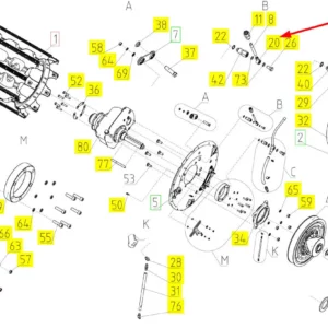 Oryginalna końcówka oczkowa przewodu hydraulicznego o numerze katalogowym 100136101, stosowana w kombajnach zbożowych marki Rostselmash schemat.