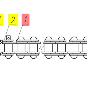 Oryginalna spinka łańcucha  RE425 o numerze katalogowym 100136822, stosowana w hederach i kombajnach zbożowych marki Rostselmash schemat.