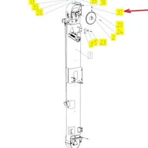 Oryginalna śruba o wymiarach M10 x 25 i numerze katalogowym 100144208, stosowana w kombajnach zbożowych marki Rostselmash. schemat