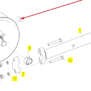 Oryginalne koło pasowe o numerze katalogowym 100147617, stosowane w kombajnach zbożowych marki Rostselmash schemat.