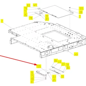 Oryginalny czujnik zapchania wytrząsaczy o numerze katalogowym 100149814, stosowany w kombajnach zbożowych marki Rostselmash schemat.