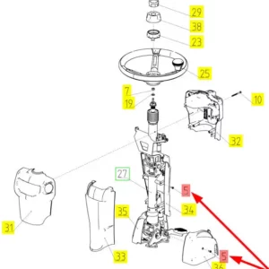 Oryginalny wkręt M5 x 12 mm o numerze katalogowym 100150478, stosowany w kombajnach zbożowych marki Rostselmash- schemat.