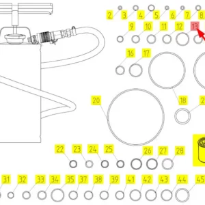 Oryginalny pierścień oring o numerze katalogowym 100150918, stosowany w kombajnach zbożowych marki Rostselmash. schemat
