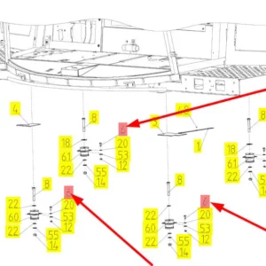 Oryginalna śruba M10 x 25 o numerze katalogowym 100150947, stosowana w kombajnach zbożowych marki Rostselmash schemat