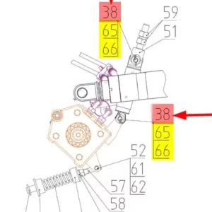 Oryginalna oś cylindra hydraulicznego o numerze katalogowym 100151079, stosowana w kombajanch zbożowych marki Rostselmash- schemat.