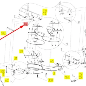 Oryginalna zawleczka 5,0 x 64,019 o numerze katalogowym 100152214, stosowana w kombajnach zbożowych marki Rostselmash schemat.