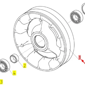 Oryginalne koło pasowe o nmerze katalogowym 100156208, stosowane w kombajnach zbożowych marki Rostselmash schemat.