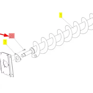 Oryginalna śruba M10 x 45 o numerze katalogowym 100159712, stosowana w kombajnach zbożowych marki Rostselmash- schemat.