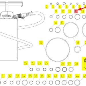Oryginalny pierścień oring o numerze katalogowym 100159795, stosowany w kombajnach zbożowych marki Rostselmash. schemat
