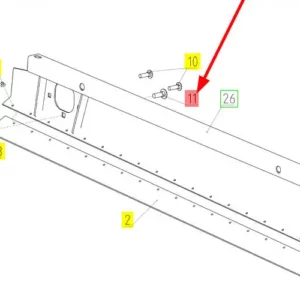 Oryginalna śruba M12 o numerze katalogowym 100159849, stosowana w kombajnach zbożowych marki Rostselmash- schemat.