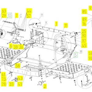 Oryginalny sworzeń 12 x 50 o numerze katalogowym 100159856, stosowany w kombajnach zbożowych marki Rostselmash schemat.