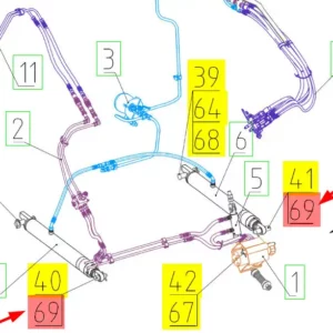 Oryginalna zawleczka 6,3 x 50.019 o numerze katalogowym 100160230, stosowane w kombajanch zbożowych marki Rostselmash- schemat.