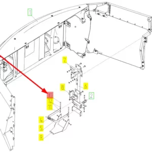 Oryginalny sworzeń 12 x 75 o numerze katalogowym 100160232, stosowany w kombajnach zbożowych marki Rostselmash schemat.